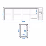 Bar- & Getränkekühltisch ECO - 2542mm - mit 8 Schubladen - Schwarz