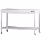 Edelstahl Arbeitstisch PREMIUM - 1200x600mm - mit Grundboden & Rollen