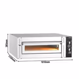 Elektrische pizzaoven (chamotte bakvloer) - 1010x1150x385mm - 1 kamer - 1x6 pizza’s Ø30cm - tot 450°C - Handmatig