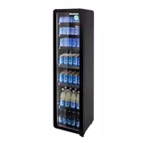 GASTRO-COOL | Commercial Beverage Display Fridge - 418mm - 212 Litres - Slimline - with 1 hinged glass door - LED lighting - Black - Temperature range 0 to 10 °C