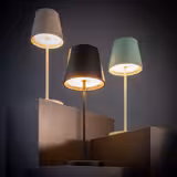 (4 stuks) Tafellamp - MERLE Mini - LED - oplaadbaar - draadloos - IP54 - dimbaar in 3 standen - Ø110mm - Roest