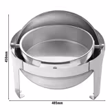 Chafing Dish - Yuvarlak - Rolltop Kapak - Jel Yakıtlı - 8L