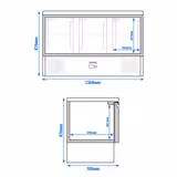 Koelwerkbank PREMIUM - 1370x700mm - 3 deuren
