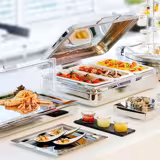 (6 pcs) Melamine Gastronorm Tray GN 1/3 - ECO - White - 2.7L - Depth: 100mm