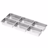 (6 stuks) Roestvrijstalen bakjes GN 1/1 - geperforeerd - hoogte: 150mm