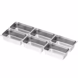 (6 pz) Bacinella GN in acciaio inox GN 1/1 - forata - Altezza: 150mm