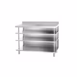 Masă de lucru pentru bar - inox - 1468x600mm - cu 4 rafturi