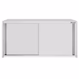 Ruostumattomasta teräksestä seinäkaappi ECO - 1400x400 mm - liukuovilla - 650 mm korkea