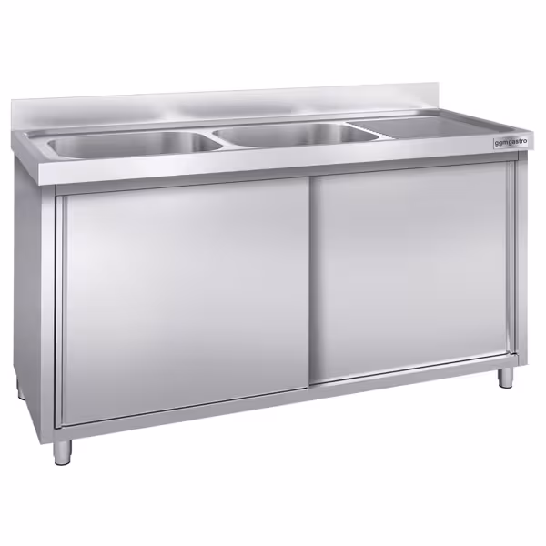 Chiuvetă 2,0 m - 2 cuve în partea stângă L 60 x B 50 x T 30 cm