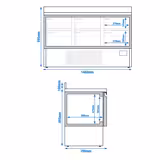 Balcão refrigerado PREMIUM PLUS - 1460x700mm - 355L - 6 gavetas - GN 1/1 - com ressalto traseiro