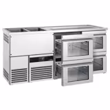 Botellero de barra refrigerado PREMIUM - 1950x700mm - 4 cajones de cristal