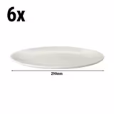(6 pcs) LUX | Plate - flat - Porcelain - Ø290mm - Ivory