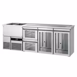 Banco Spillatura Birra - 2500x700mm - 2 Porte in vetro & 2 Cassetti in vetro