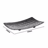 (6 stuks) Dienblad GLAMOUR - Melamine - 22x12cm - hoogte: 30mm - Zwart - stapelbaar