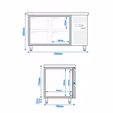 Koelwerkbank ECO - 1360x700mm - met 4 laden