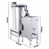 Éplucheuse à pommes de terre professionnelle - 600kg/h - 1,5kW - 400V - avec filtre - incl. coupe-frites