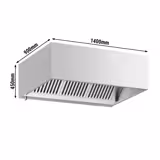 Commercial Wall-Mounted Extractor Hood – 1400mm – with Baffle Filters & Lighting