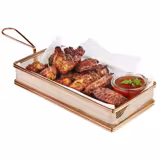 (6 pcs) Serving Basket - SNACKHOLDER - Stainless Steel - Rectangular - 260x130mm - Copper