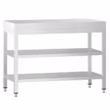 Nerezový pracovní stůl PREMIUM - 800x700 mm - se spodní policí & mezipolicí
