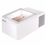 Countertop Ice Cream Display Freezer - 460mm - Static cooling - for 2 x 5 litres Napoli pans - hinged glass lid - White