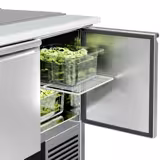 Commercial Saladette Counter PREMIUM - 903mm - 240L - 2 doors - open top for 2 x GN 1/1 & 3 x GN 1/6 & stainless steel hinged lid