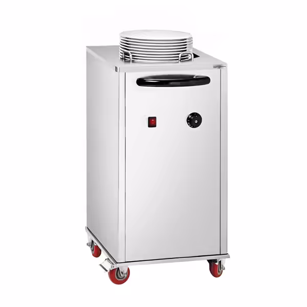 Tellerspender - beheizt - 1 kW - mit Rollen - 40 Teller