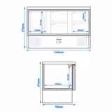 Koelwerkbank PREMIUM - 1368x700mm - met 1 deur - met 4 lades