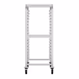 In acciaio inox Carrello portavassoi - per 15 vassoi 530x370mm - con ruote girevoli (2 con freno)