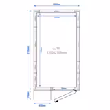 Paslanmaz Çelik Panel Tip Soğuk Oda -2/+8 °C - 1200x2100mm - 3,70m³ - dahil: duvar tipi soğutma ünitesi