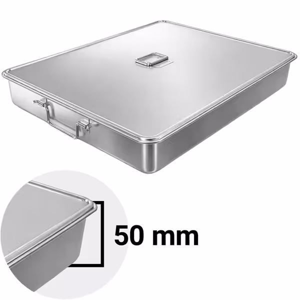 Braadpan - RVS - 17,5 liter - 726x524x62mm - incl. deksel - voor bakoven en combisteamer