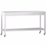 Mesa de trabajo PREMIUM de acero inoxidable - 2000x800mm - con base y ruedas