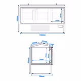 Mesa saladette refrigerada PREMIUM PLUS - 1460mm - 335L - 3 puertas macizas - con tapa de acero inoxidable para 9x GN 1/3 & 6x GN 1/6 & tapa de acero inoxidable