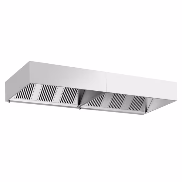 Fali elszívóernyő - 3800 mm - 1400 mm mélység - szűrővel és lámpával