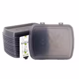 (60 pz) Coperchio riutilizzabile in PP - 245x200mm - set da  -  - impilabile, lavabile in lavastoviglie, idoneo al contatto alimentare, riciclabile - Grigio - compatibile con Vaschetta 245x200mm