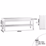 RVS Werktafel PREMIUM - 1400x700mm - met bodemschap