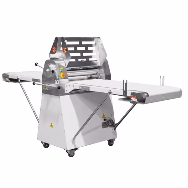 Bakkerij deeguitrolmachine met transportband - vloermodel - 750W - 2400mm transportband