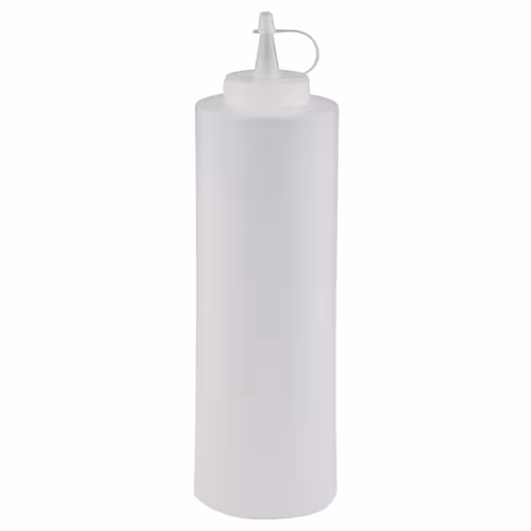 (6 ks) Stlačovací lahev na omáčky - 650 ml - Ø 65 mm - s uzavírací čepičkou - bílá
