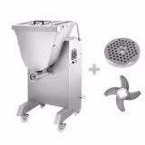 Tritacarne elettrico industriale 42 con Impastatrice per carne - 1200kg/h - 3,68kW - su ruote - piastra 4,5mm