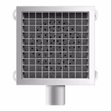 Odwodnienie liniowe ze stali nierdzewnej AISI 304 - 300x300mm - niski profil, odpływ boczny - Ø70mm