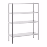 Scaffale in acciaio inox PREMIUM - 1400x1800mm - Profondità: 500mm - con 4 ripiani (REGOLABILI) - Portata: 80kg per ripiano
