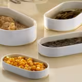 PERA - وعاء تقديم الحلويات/السلطات - بيضوي - 200×90 مم - أبيض (قطع x6)