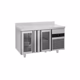 Rashladni pult PREMIUM - 1400x700 mm - 281 l - Ventilirano hlađenje - s 2 staklena vrata - Podignuti rub