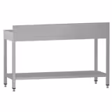 Mesa de trabajo de acero inoxidable mural ECO - 1600x600mm - con estante inferior y refuerzo omega