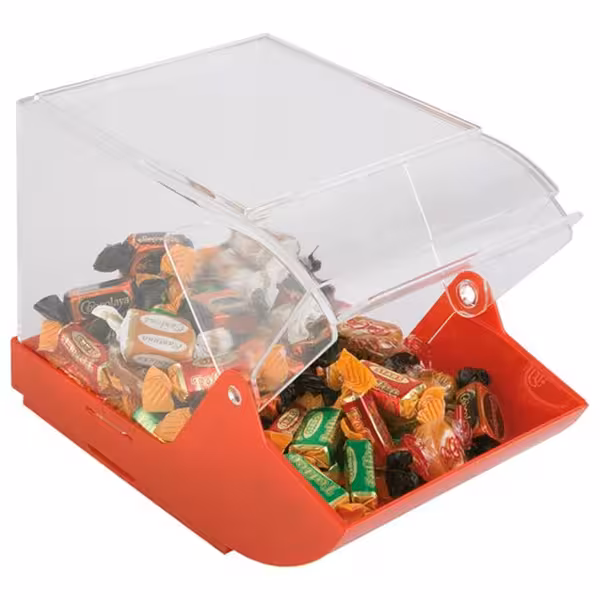 (6 pz) Contenitore multiuso alimentare - con coperchio scorrevole - 230x140x155mm - Acrilico, Polipropilene - Rosso - Impilabile