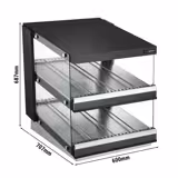 Verwarmingskast - 600mm - 980 Watt - met 2 legplanken - zwart