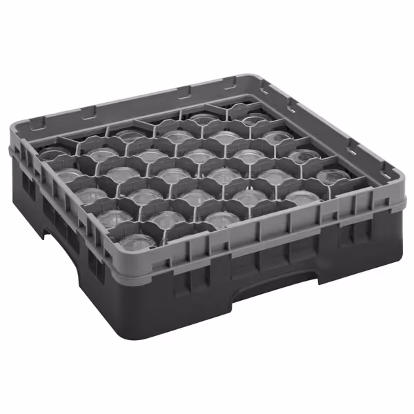 CAMBRO | CAMRACK® - Lasipesukori 1/1 - 30 lokeroa - 1 jatko-osalla - 500x500mm - Musta