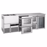 Direct Draw Beer Dispenser / Kegerator PREMIUM - 2500x700mm - Single Glass Door & 4 Drawers