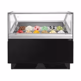 Vetrina Gelato ADAM - 1200mm - Refrigerazione ventilata - per 12x Vasca da gelato da 5 Litri o 8x Vasca da gelato da 7 Litri - Nero