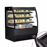 Commercial multideck display fridge - 1200mm - 380L - with 2 double‑glazed sliding doors & 3 shelves - Black