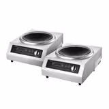 (2 kpl) Induktiowokki - 3,5 kW - 1 keittoaluetta - Ø 460 mm - sisältää wokkipannun